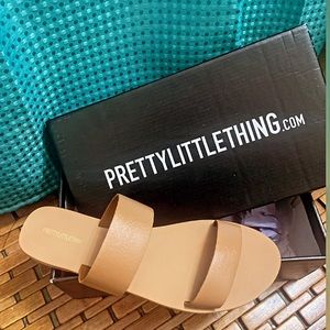 🆕 Pretty Little Thing double strap tan sandals